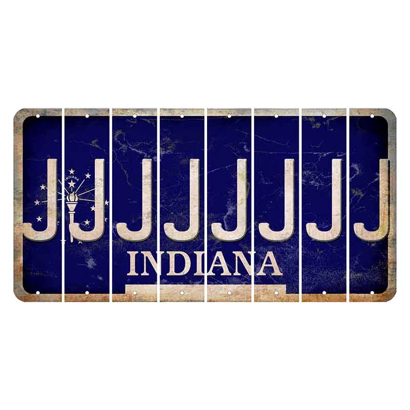 Indiana Blue Cut License Plate Strips (Set of 8)