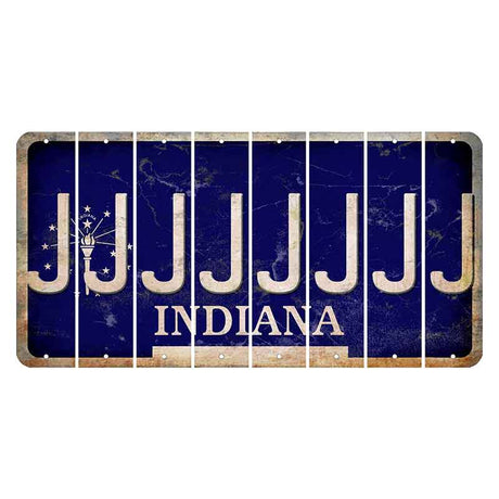 Indiana Blue Cut License Plate Strips (Set of 8)