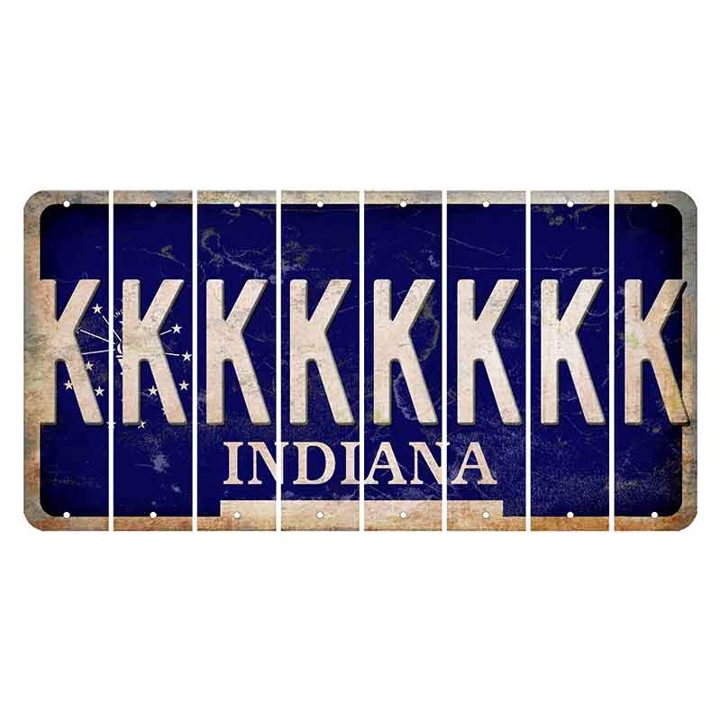 Indiana Blue Cut License Plate Strips (Set of 8)