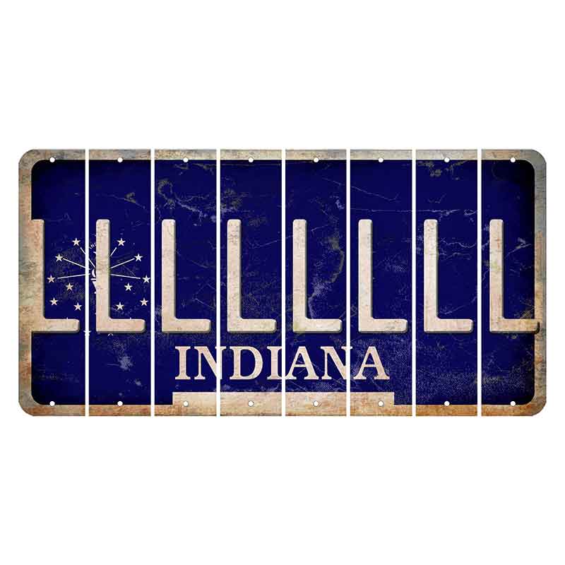 Indiana Blue Cut License Plate Strips (Set of 8)