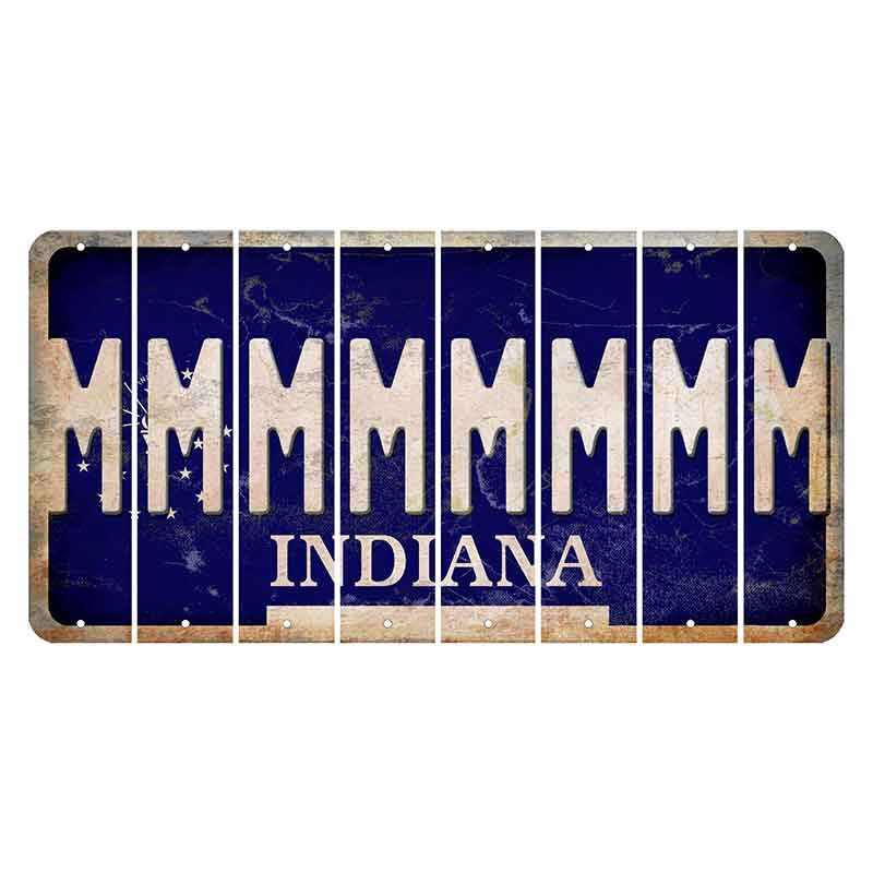 Indiana Blue Cut License Plate Strips (Set of 8)