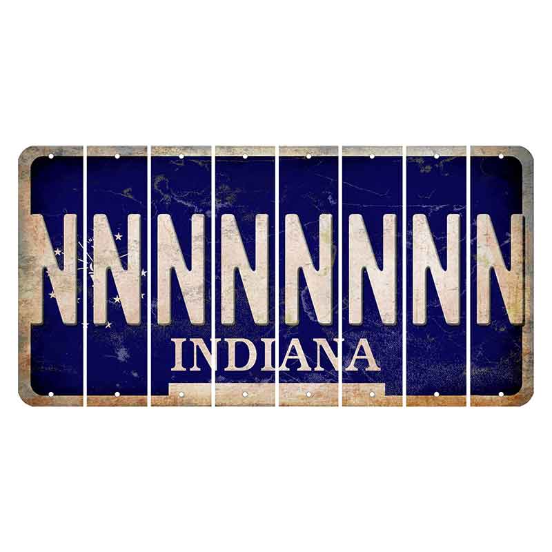 Indiana Blue Cut License Plate Strips (Set of 8)