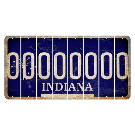 Indiana Blue Cut License Plate Strips (Set of 8)