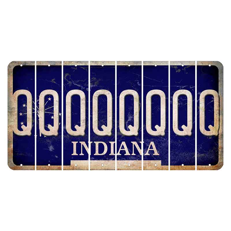 Indiana Blue Cut License Plate Strips (Set of 8)