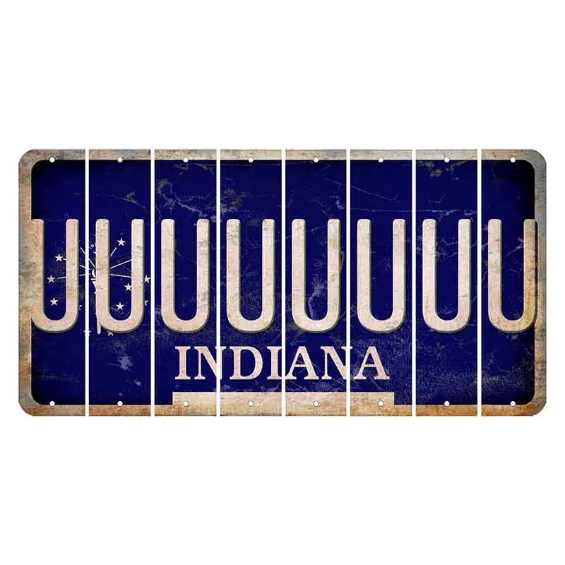 Indiana Blue Cut License Plate Strips (Set of 8)