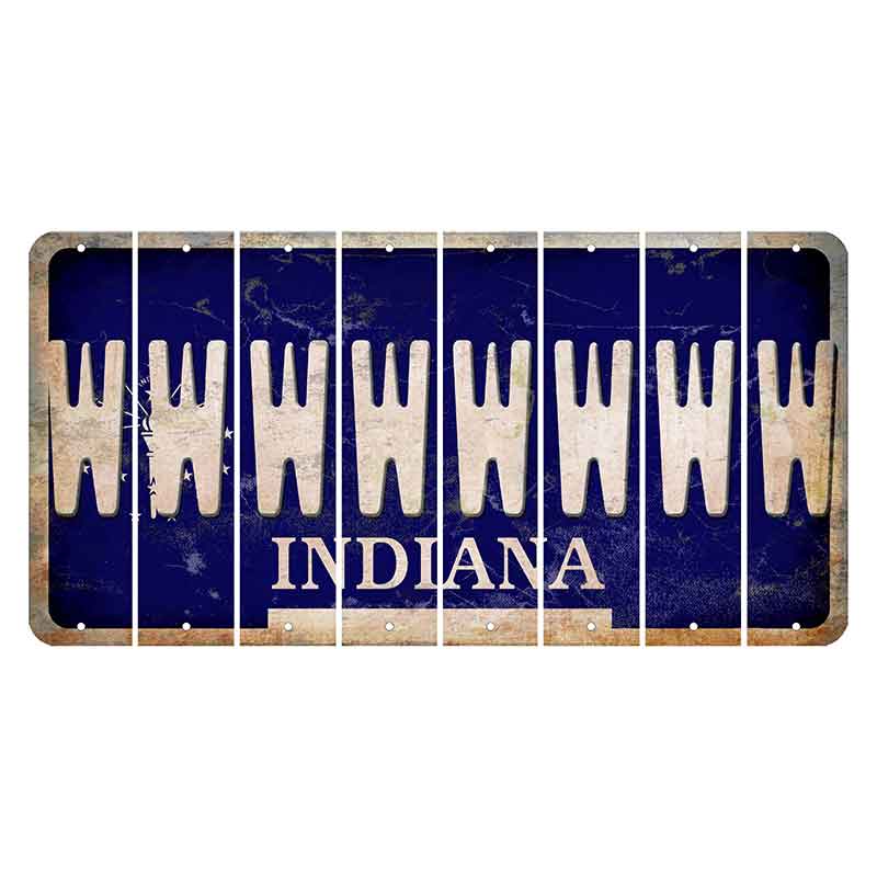 Indiana Blue Cut License Plate Strips (Set of 8)