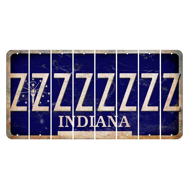 Indiana Blue Cut License Plate Strips (Set of 8)