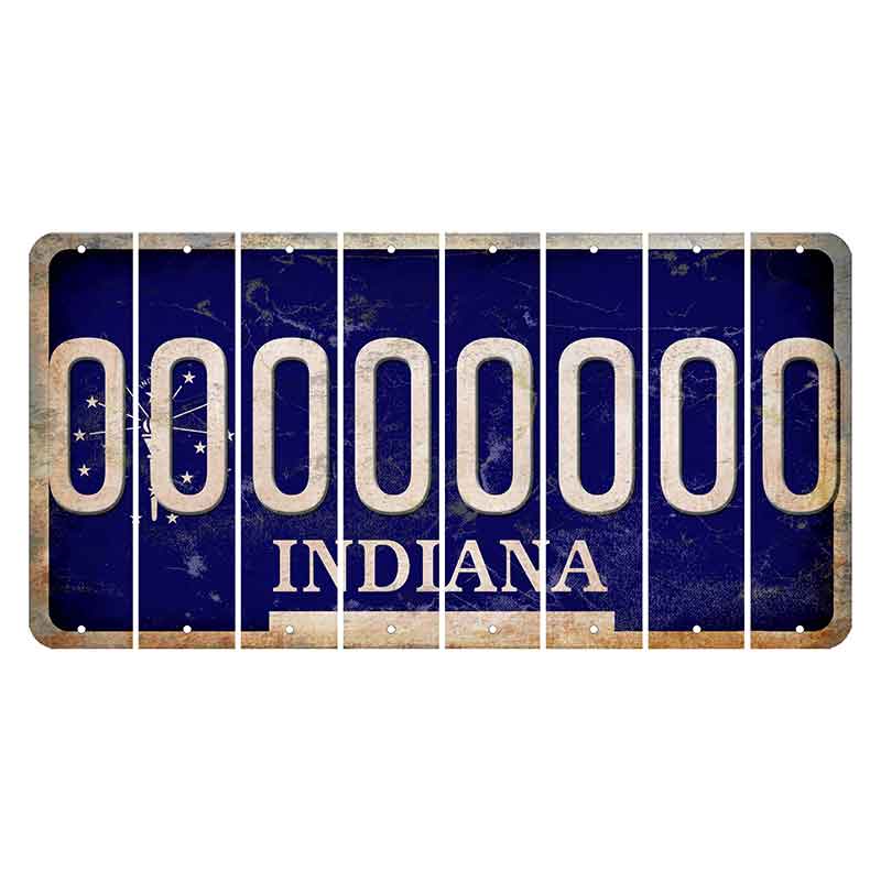 Indiana Blue Cut License Plate Strips (Set of 8)