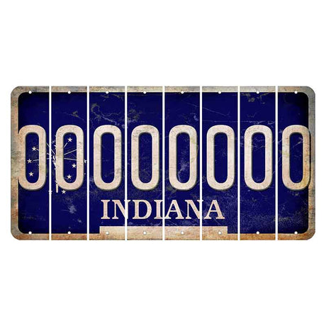 Indiana Blue Cut License Plate Strips (Set of 8)