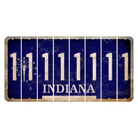 Indiana Blue Cut License Plate Strips (Set of 8)