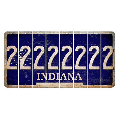 Indiana Blue Cut License Plate Strips (Set of 8)