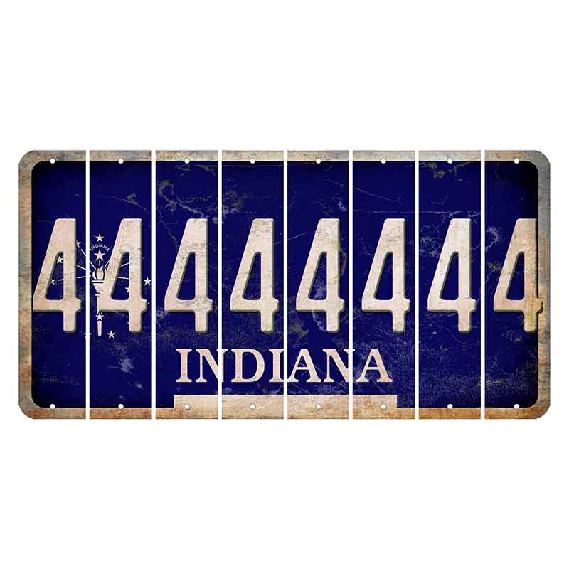 Indiana Blue Cut License Plate Strips (Set of 8)