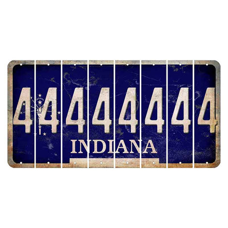 Indiana Blue Cut License Plate Strips (Set of 8)