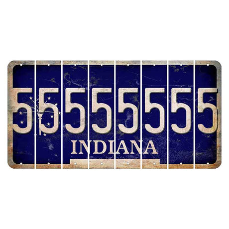 Indiana Blue Cut License Plate Strips (Set of 8)