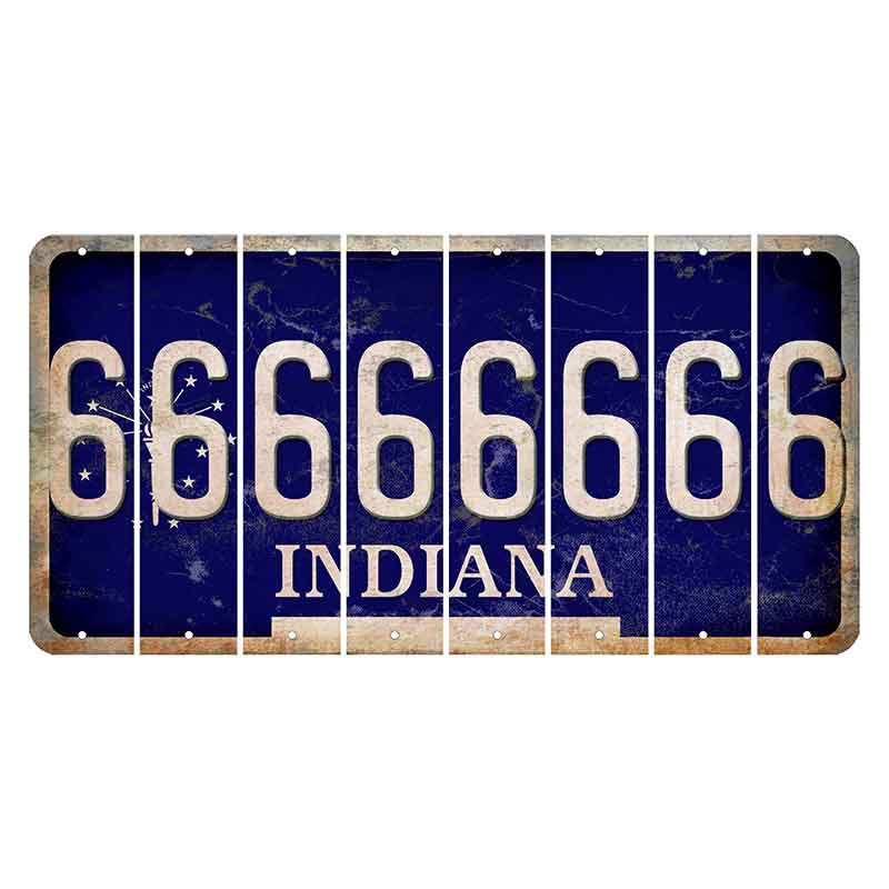 Indiana Blue Cut License Plate Strips (Set of 8)