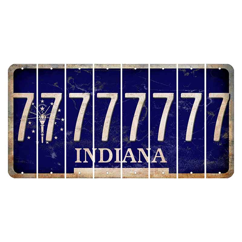 Indiana Blue Cut License Plate Strips (Set of 8)