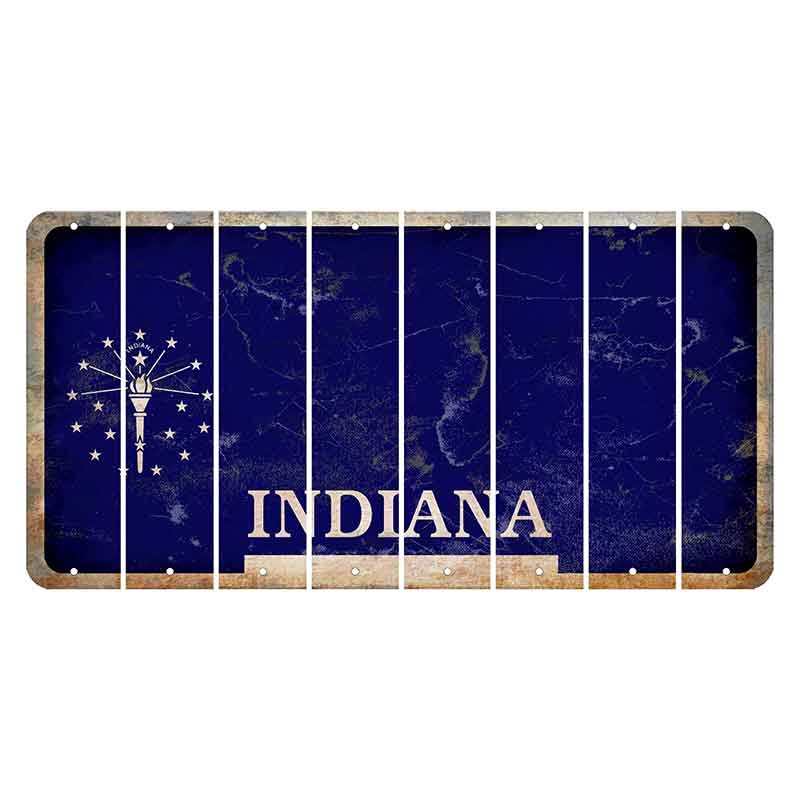 Indiana Blue Cut License Plate Strips (Set of 8)