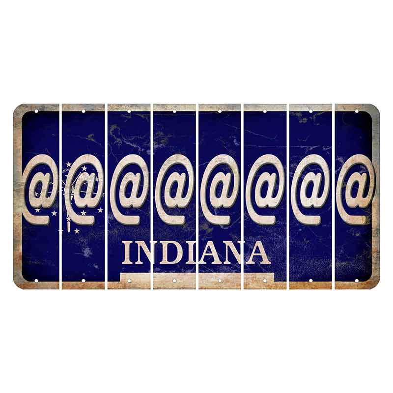 Indiana Blue Cut License Plate Strips (Set of 8)