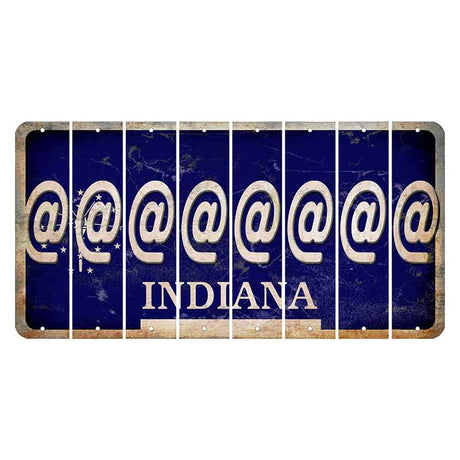 Indiana Blue Cut License Plate Strips (Set of 8)