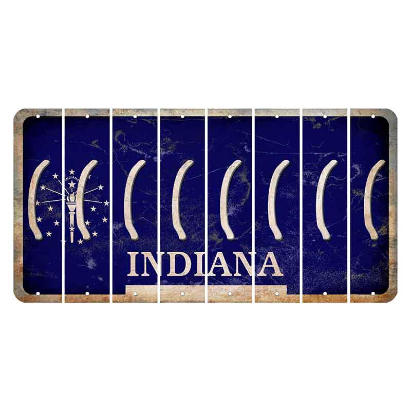 Indiana Blue Cut License Plate Strips (Set of 8)