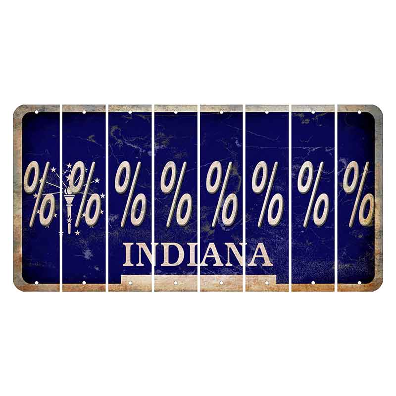 Indiana Blue Cut License Plate Strips (Set of 8)