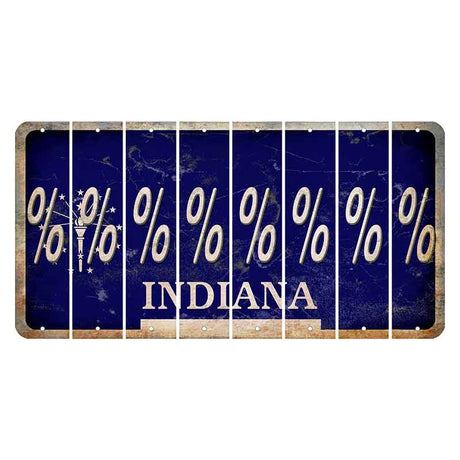 Indiana Blue Cut License Plate Strips (Set of 8)