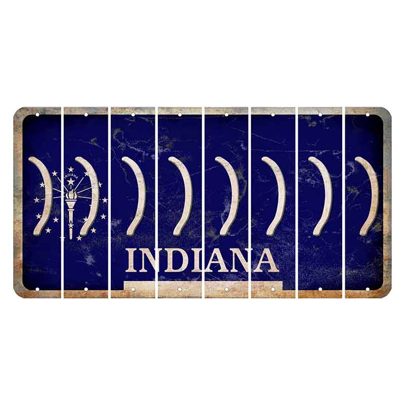 Indiana Blue Cut License Plate Strips (Set of 8)