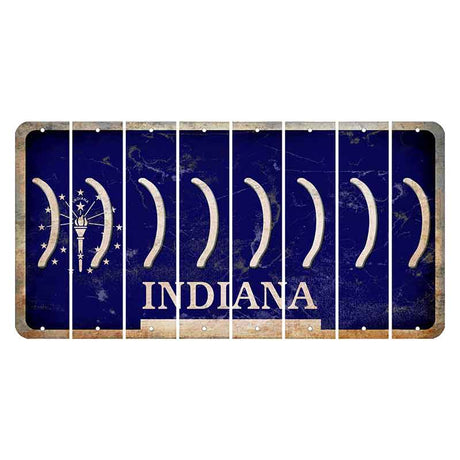 Indiana Blue Cut License Plate Strips (Set of 8)