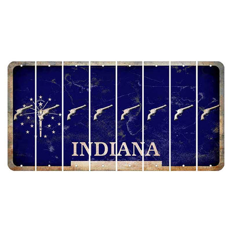 Indiana Blue Cut License Plate Strips (Set of 8)