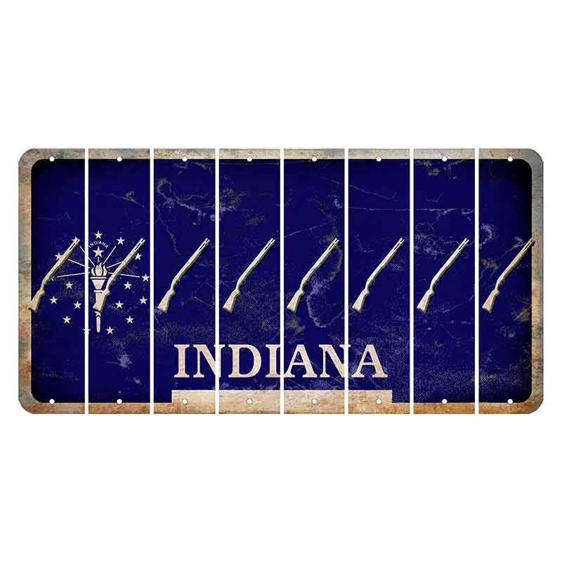 Indiana Blue Cut License Plate Strips (Set of 8)