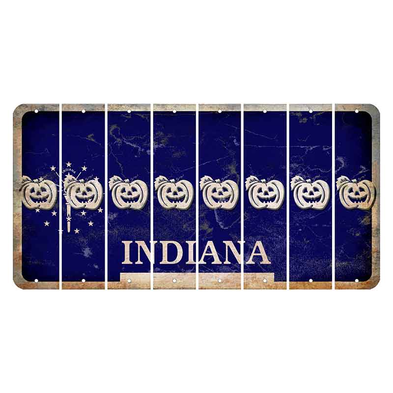 Indiana Blue Cut License Plate Strips (Set of 8)