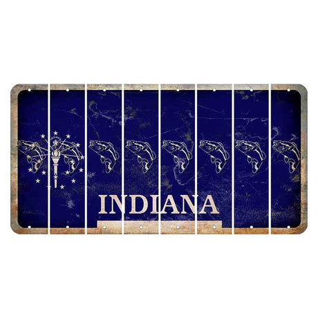 Indiana Blue Cut License Plate Strips (Set of 8)