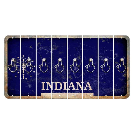 Indiana Blue Cut License Plate Strips (Set of 8)