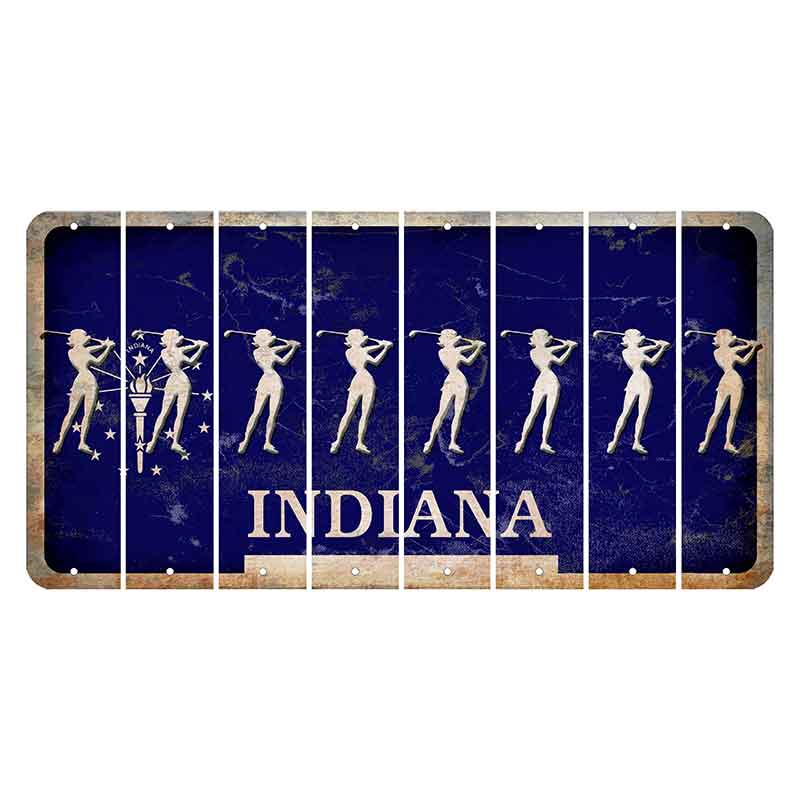 Indiana Blue Cut License Plate Strips (Set of 8)