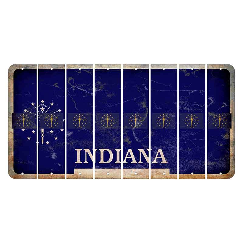 Indiana Blue Cut License Plate Strips (Set of 8)