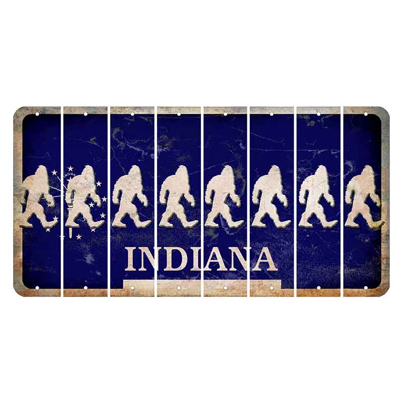 Indiana Blue Cut License Plate Strips (Set of 8)