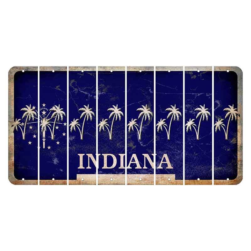 Indiana Blue Cut License Plate Strips (Set of 8)