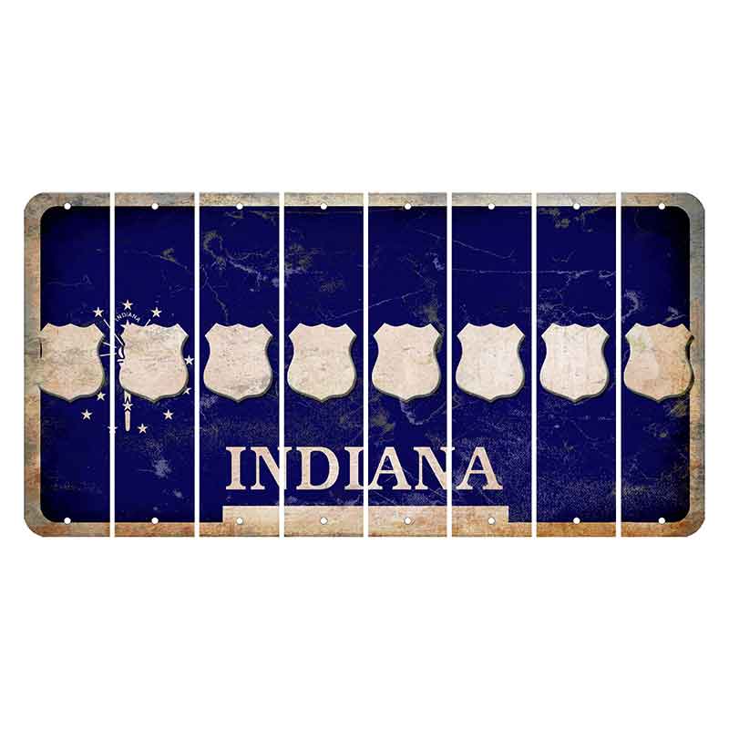 Indiana Blue Cut License Plate Strips (Set of 8)