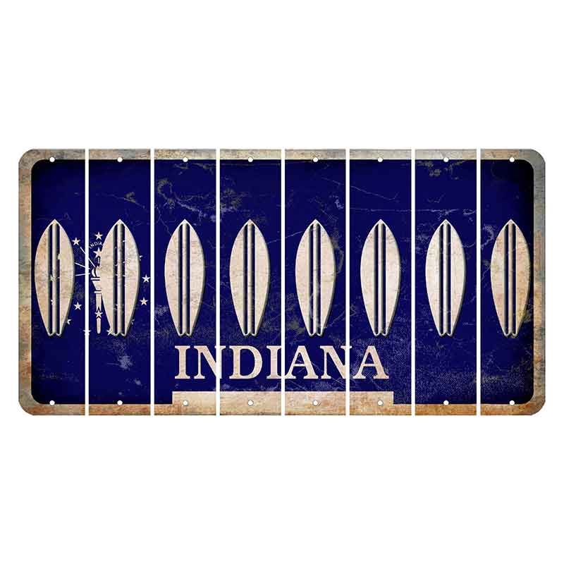 Indiana Blue Cut License Plate Strips (Set of 8)