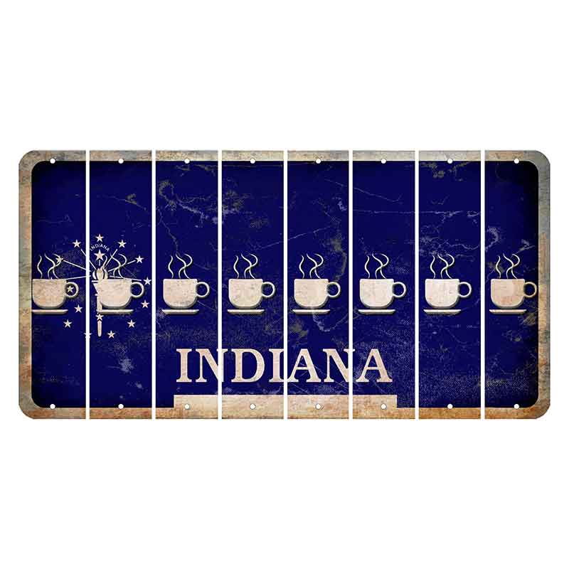 Indiana Blue Cut License Plate Strips (Set of 8)