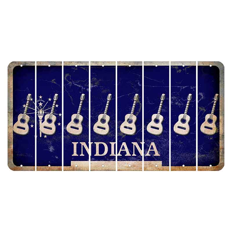 Indiana Blue Cut License Plate Strips (Set of 8)