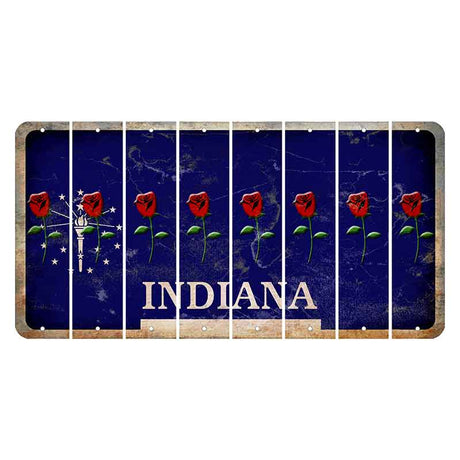 Indiana Blue Cut License Plate Strips (Set of 8)