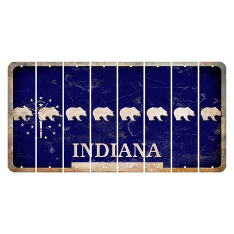 Indiana Blue Cut License Plate Strips (Set of 8)