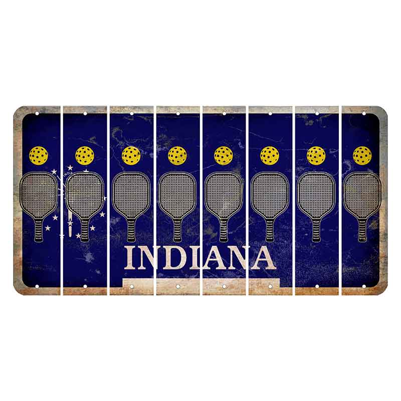 Indiana Blue Cut License Plate Strips (Set of 8)