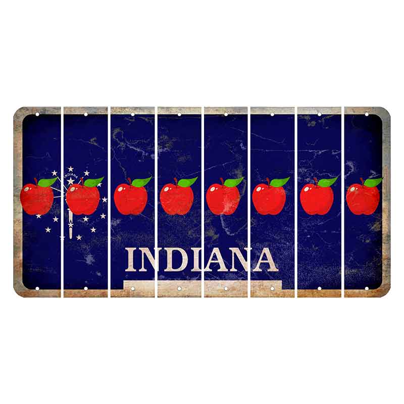 Indiana Blue Cut License Plate Strips (Set of 8)