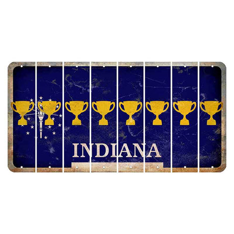 Indiana Blue Cut License Plate Strips (Set of 8)