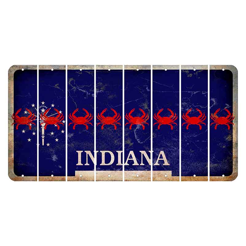 Indiana Blue Cut License Plate Strips (Set of 8)