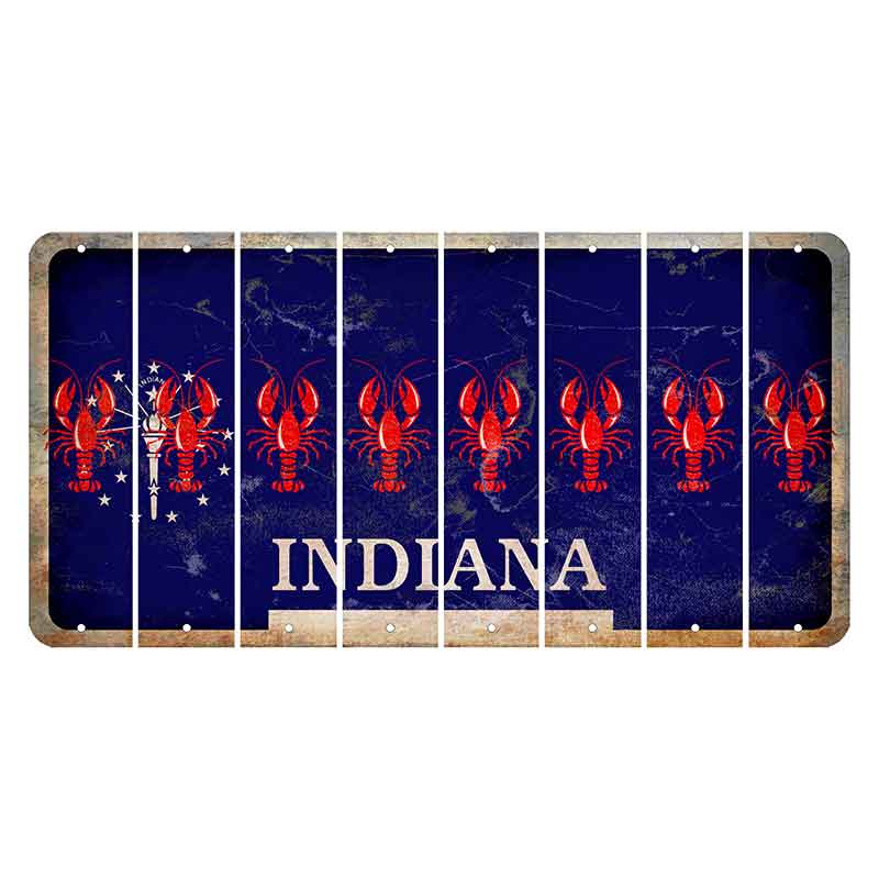 Indiana Blue Cut License Plate Strips (Set of 8)