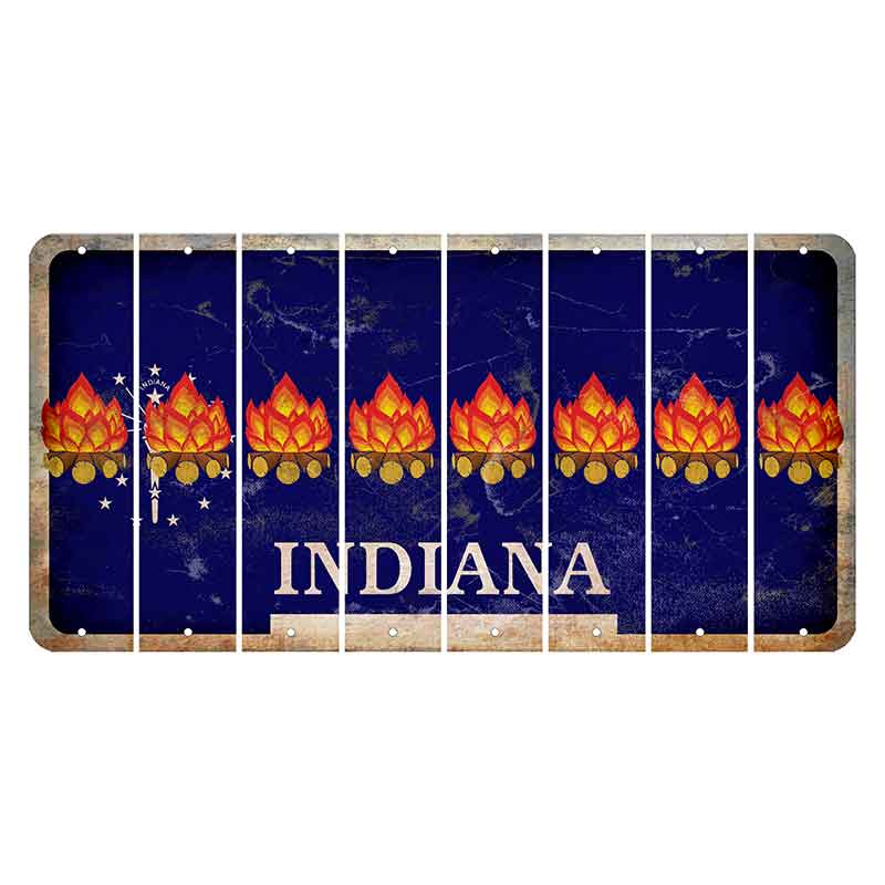 Indiana Blue Cut License Plate Strips (Set of 8)