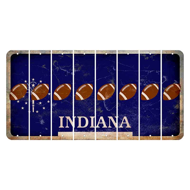 Indiana Blue Cut License Plate Strips (Set of 8)